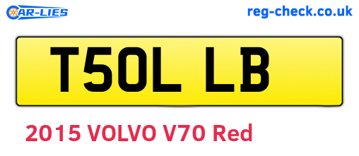 T50LLB are the vehicle registration plates.