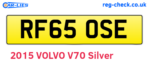 RF65OSE are the vehicle registration plates.