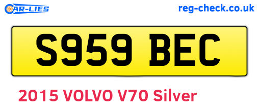 S959BEC are the vehicle registration plates.