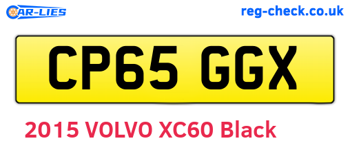 CP65GGX are the vehicle registration plates.