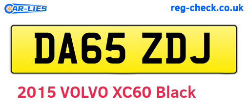 DA65ZDJ are the vehicle registration plates.