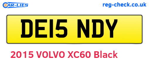 DE15NDY are the vehicle registration plates.