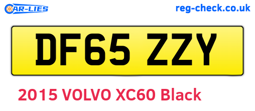 DF65ZZY are the vehicle registration plates.