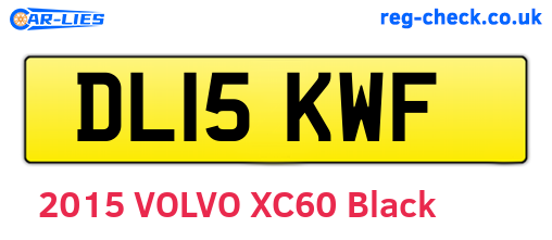 DL15KWF are the vehicle registration plates.