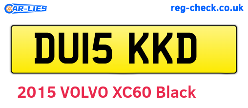 DU15KKD are the vehicle registration plates.