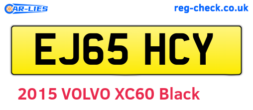 EJ65HCY are the vehicle registration plates.