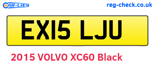 EX15LJU are the vehicle registration plates.