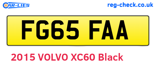 FG65FAA are the vehicle registration plates.