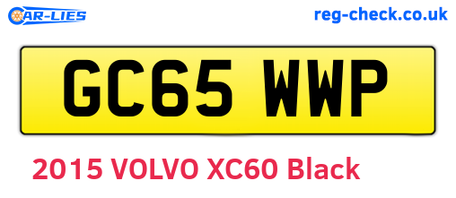 GC65WWP are the vehicle registration plates.