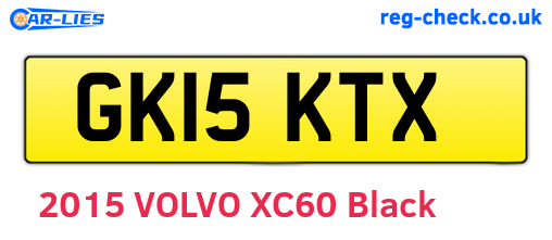 GK15KTX are the vehicle registration plates.
