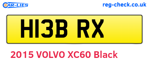 H13BRX are the vehicle registration plates.