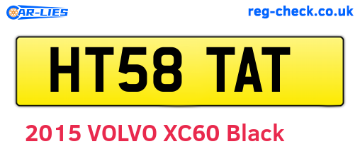 HT58TAT are the vehicle registration plates.