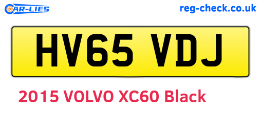 HV65VDJ are the vehicle registration plates.