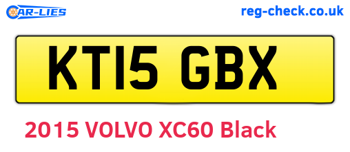 KT15GBX are the vehicle registration plates.