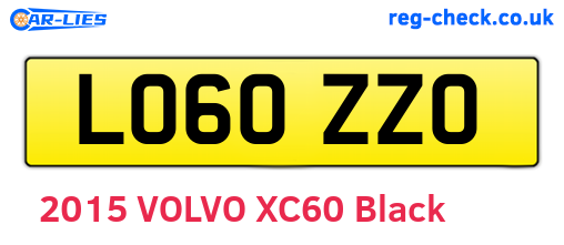 LO60ZZO are the vehicle registration plates.
