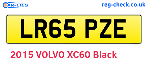 LR65PZE are the vehicle registration plates.