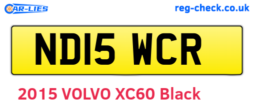 ND15WCR are the vehicle registration plates.