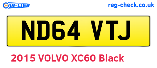 ND64VTJ are the vehicle registration plates.