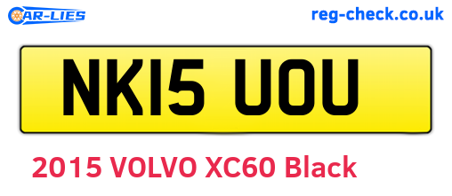 NK15UOU are the vehicle registration plates.