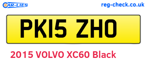 PK15ZHO are the vehicle registration plates.