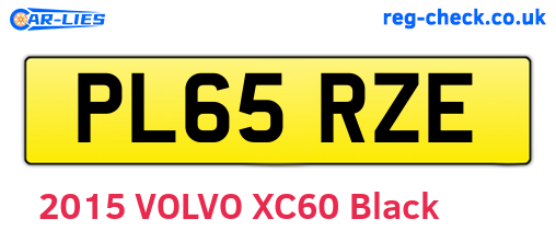 PL65RZE are the vehicle registration plates.