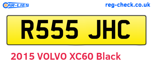 R555JHC are the vehicle registration plates.
