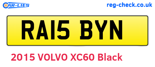 RA15BYN are the vehicle registration plates.