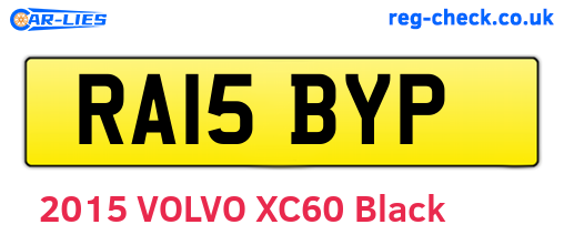 RA15BYP are the vehicle registration plates.