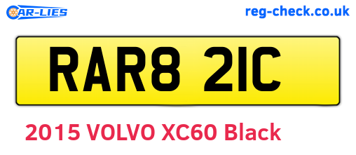 RAR821C are the vehicle registration plates.