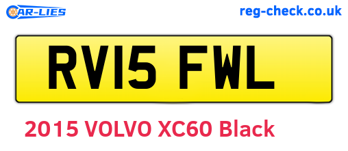RV15FWL are the vehicle registration plates.
