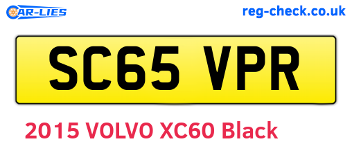 SC65VPR are the vehicle registration plates.