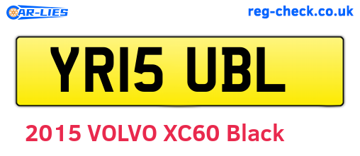 YR15UBL are the vehicle registration plates.