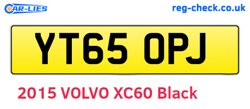 YT65OPJ are the vehicle registration plates.