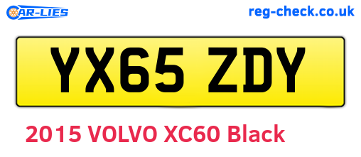 YX65ZDY are the vehicle registration plates.