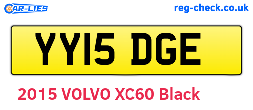YY15DGE are the vehicle registration plates.