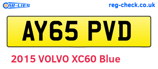 AY65PVD are the vehicle registration plates.