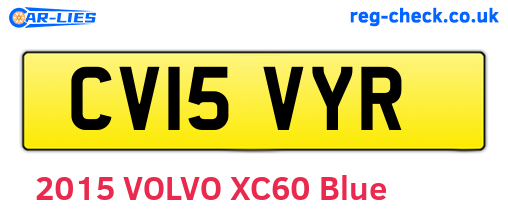 CV15VYR are the vehicle registration plates.