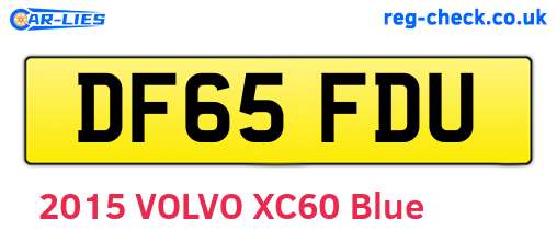 DF65FDU are the vehicle registration plates.