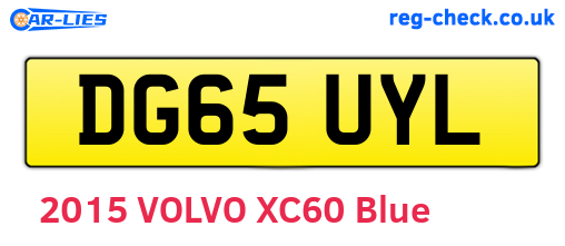 DG65UYL are the vehicle registration plates.