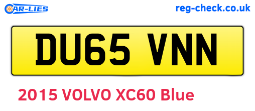 DU65VNN are the vehicle registration plates.