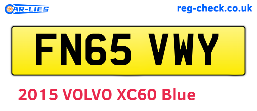 FN65VWY are the vehicle registration plates.