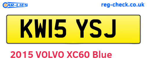 KW15YSJ are the vehicle registration plates.