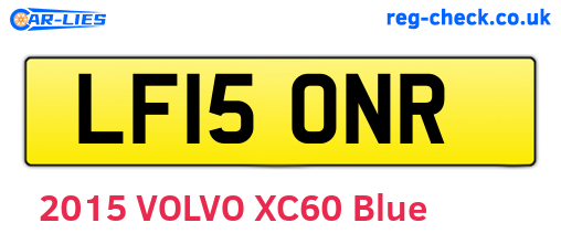 LF15ONR are the vehicle registration plates.