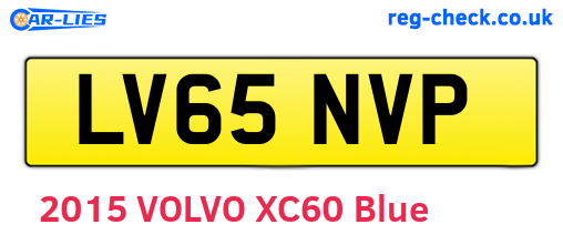 LV65NVP are the vehicle registration plates.