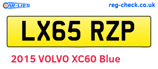 LX65RZP are the vehicle registration plates.