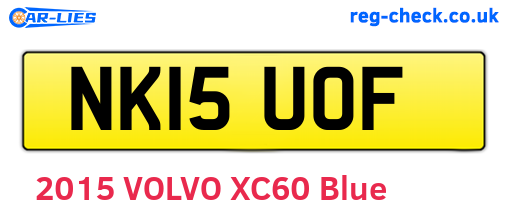 NK15UOF are the vehicle registration plates.