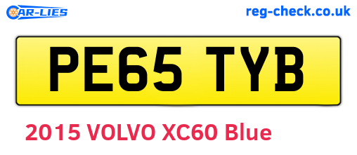 PE65TYB are the vehicle registration plates.