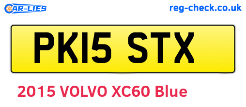 PK15STX are the vehicle registration plates.