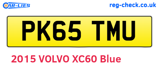 PK65TMU are the vehicle registration plates.