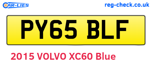 PY65BLF are the vehicle registration plates.